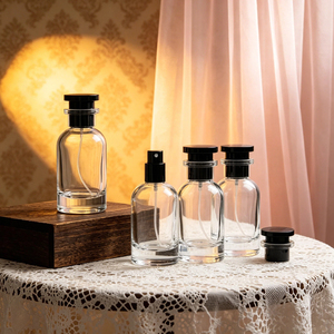 Wholesale Custom Logo 30ml 50ml <b>Empty</b> Glass Perfume <b>Spray</b> <b>Bottle</b> Round Luxury LK01 Model Silk Screen Printed - Product Image 1