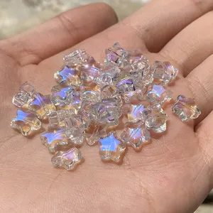 Wholesale 8*8mm Transparent Star Shape AB Color Glass Crystal Beads for Jewelry Making