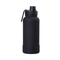 Botella Deportiva de Vacío de 1000ml, Acero Inoxidable SS304, Tapa con Soporte Magnético para Teléfono, Base de Silicona, Personalizable al por Mayor, Acabado Mate, Aislada, para Negocios y Actividades al Aire Libre