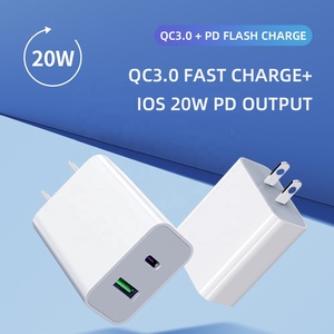 PD20W-cargador USB tipo C de doble puerto para teléfono móvil, adaptador de carga rápida de 18W para <span class=keywords><strong>iphone</strong></span>, PD20W, QC3.0, Android, typ c - Product Image 2