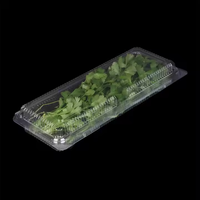 Boîte à clapet rectangulaire transparente en PET de qualité alimentaire pour micro-herbes, emballage inviolable pour herbes aromatiques, personnalisable et très demandée