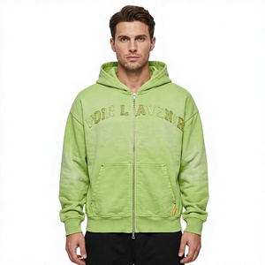 Sudadera con capucha y cremallera 100% algodón, lavado ácido, 270 gramos, peso pesado, oversize, unisex, otoño, lisa, lista para logotipo personalizado, ecológica, apta para toallas - Product Image 1