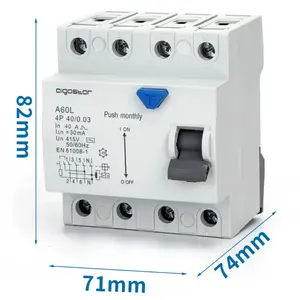 Interruptor diferencial de 4 polos, 40 A, 30 mA, CA - Protección de circuitos eléctricos, evita sobrecargas y fugas de corriente. - Product Image 1