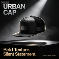 Casquette Snapback pour Hommes, Style Urbain Hip Hop Streetwear, Tenues de Soirée, Logo en Plaque Métallique, Visière Plate, Côtés en Daim, Motif Peau de Serpent Noir