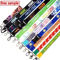 Lanières promotionnelles en polyester personnalisées par sublimation, vente en gros, pas chères, avec logo pour événements, cadeaux, usage quotidien, bureau