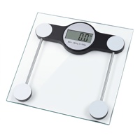 Báscula Digital de Vidrio Templado de 180 kg/400 lb para Peso Corporal, con Plataforma para Ponerse, para Gimnasio en Casa, Seguimiento de Fitness, Báscula de Baño Resistente
