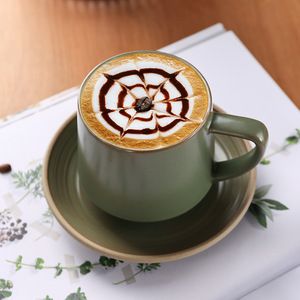 Vintage Terracotta Coffee Cups with Saucers Rustic Ceramic Coffee <b>Mugs</b> for Cafe and Restaurant Wholesale - Product Image 5