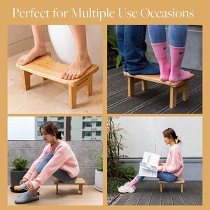 Bathroom toilet stool suitable for children, bamboo squat toilet <b>step</b> stool, <b>foldable</b> solid wood bathroom stool. - Product Image 2