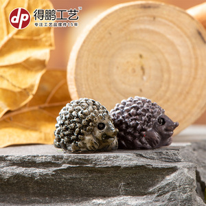 Mini Figuras de Resina de Erizo Gris Claro y Amarillo para Jardín, Adornos de Paisajismo, Decoraciones de Animales Independientes - Product Image 5