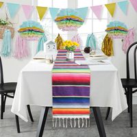Chemin de table mexicain en coton, chemins de table Serape pour la décoration de fête sur le thème mexicain, Fiesta Cinco de Mayo, baby shower, mariage