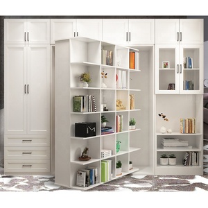 Letto a Scomparsa Multifunzionale Murphy con <span class=keywords><strong>Libreria</strong></span> e Armadio, <span class=keywords><strong>Libreria</strong></span> Girevole per Ottimizzare lo Spazio - Product Image 2