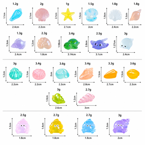 Figur Miniatur Kerang Resin Mini yang Bersinar dalam Gelap untuk Rumah Boneka, Taman Peri, Dekorasi Rumah DIY Grosir - Product Image 2