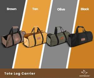 Échantillon gratuit de porte-bûches robuste et durable avec sac en toile cirée / sac à bandoulière en bois robuste pour foyer - Product Image 2