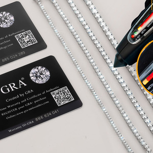 Cadena de Tenis de Moissanita en Plata de Ley 925 Bañada en Oro de 14K, Pulsera y Collar de Diamantes de Laboratorio VVS para Mujer y Hombre con Certificado GRA, Regalo - Product Image 1