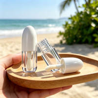 Tubes de brillant à lèvres vides de 3,5 ml, style mignon, flacon rond avec capuchon balle, applicateur épais, contenants pour brillant à lèvres, emballage de brillant à lèvres, commande en gros