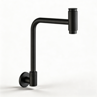 Robinet de cuisine et de salle de bain mural en acier inoxydable 304 à poignée unique, personnalisable OEM, vente en gros, robinet d'évier rotatif