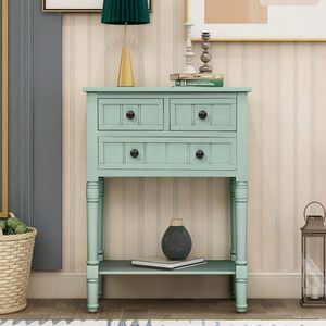 Table de rangement moderne pour canapé avec tiroirs et organisateur de table <span class=keywords><strong>console</strong></span> en bois avec étagère ouverte pour le salon, l'entrée ou le couloir - Product Image 1