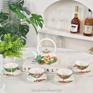 Afternoon <b>Tea</b> Pot Four Cups Four Plates Banquet Banquet Banquet Ceramic <b>Tea</b> <b>Set</b> Gift <b>Set</b> - Product Image 5