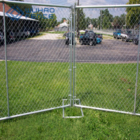 Panneaux de clôture temporaire en maille de chaîne galvanisée de haute qualité, traités thermiquement, 6x10, mobiles