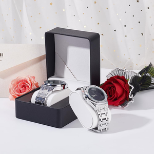 Boîte à montre en cuir carrée haut de gamme personnalisée, boîte de rangement et d'emballage pour montre, boîte cadeau - Product Image 3