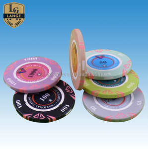 Fichas de póker de arcilla de tres tonos personalizadas Patrón de diamante Marca LANGE de alta seguridad Estilo <span class=keywords><strong>EURO</strong></span> - Product Image 5