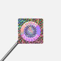 Costom rond argent véritable Original authentique boîte-cadeau inviolable vide Laser holographique brillant à lèvres étiquettes hologramme logo autocollants