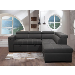 Sofá Esquinero Otomano con Almacenamiento USB de Guangdong, Muebles de Sala de Estar de Cuero Sintético, Juego de Sofás para Sala de Estar - Product Image 6