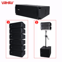 [Ensemble VAMAV LX602] Système professionnel de scène en ligne Array Haut-parleurs actifs doubles 6,5 pouces 500W Pied de protection Équipement audio