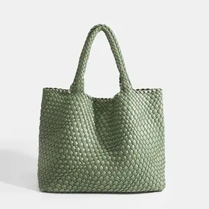 Nuevo Producto, Bolso de Mano de PU Estilo Japonés <span class=keywords><strong>con</strong></span> Patrón Geométrico Grande y Cierre Abierto para Mujer, Bolsos Hechos a Mano - Product Image 3