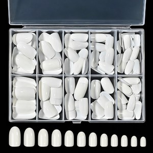 120 <span class=keywords><strong>Uñas</strong></span> Postizas de <span class=keywords><strong>Color</strong></span> Sólido, <span class=keywords><strong>Cortas</strong></span>, Ovaladas, Blancas, <span class=keywords><strong>Uñas</strong></span> Acrílicas de Cobertura Total - Product Image 4