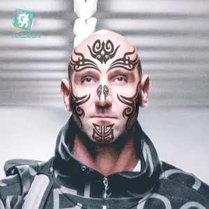 Ultimi Adesivi per Tatuaggi Temporanei Rocooart, Fantastici Tatuaggi Neri per Viso in Stile Maori ed Egiziano - Product Image 1