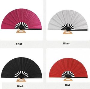 Éventails pliants personnalisés de 33 cm, style Kung Fu, à paillettes, en plastique peint, pour festivals et soirées dansantes - Product Image 3