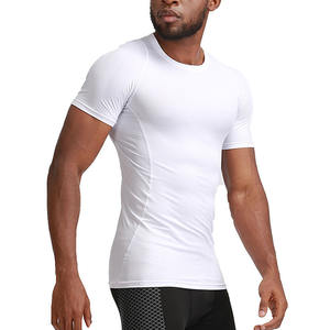 Abbigliamento Fitness primavera estate da uomo ad asciugatura rapida nuovo Design bianco aderente <span class=keywords><strong>a</strong></span> maniche corte sportivo da corsa all'aperto - Product Image 1