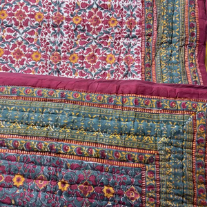 Premium Quality <b>Quilt</b> Lightweight Handmade PureCotton KanthaQuilt Organic KanthaQuilt Organic Reversible Kantha <b>Quilt</b> for <b>Winter</b> - Product Image 1