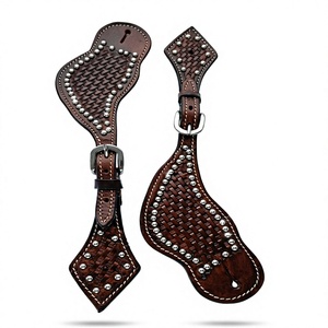 Sangle de botte de selle de cheval en cuir de haute qualité de marque ADEEFA, avec outillage artisanal, emballage personnalisé, origine Delhi, meilleur marché - Product Image 1