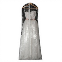 Housse de costume pliable transparente en PVC noir, simple et moderne, anti-poussière et anti-humidité, pour robe de mariée et smoking, rangement suspendu