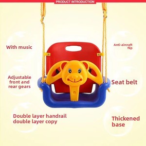 Chaise suspendue musicale double en plastique pour enfants, motif dessin animé, pour l'extérieur, balançoire pour bébé, jouets domestiques, vente en gros directe usine - Product Image 6