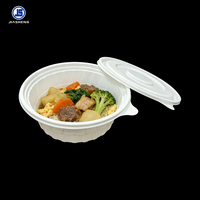 Conteneur alimentaire en PLA avec couvercle, écologique, compostable, boîte à emporter, emballage jetable pour la préparation des repas