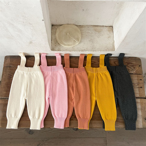 1 Uds., ropa de punto de Color sólido con etiqueta privada para otoño e invierno, para recién nacidos, niños y niñas, camisetas sin mangas, pantalones inferiores para bebés - Product Image 4