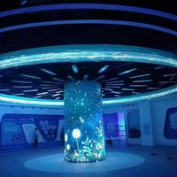 Écran LED cylindrique flexible d'intérieur 4K, affichage unique, colonne, écran publicitaire incurvé personnalisé pour pilier, mur LED circulaire