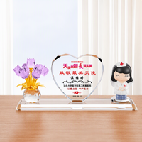 Trophée en cristal personnalisé en forme de cœur pour infirmières, cadeaux de vacances, souvenirs, prix