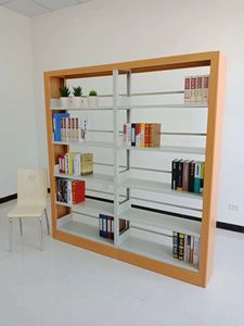 Meubles de bibliothèque scolaire en bois au design moderne, étagère à livres en fer réglable autoportante, bibliothèque en acier, étagère à livres en métal - Product Image 4