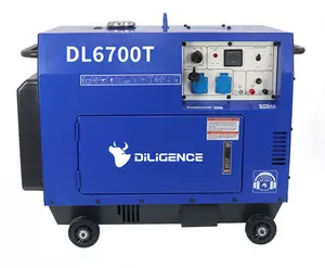 Generator Diesel sunyi silinder ganda mulai elektrik uji coba merek baru 5,7kw 30V 19,6a