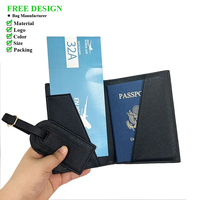 Nuevo Set de Regalo: Porta Pasaportes de Cuero PU, Etiqueta para Equipaje y Tarjetero