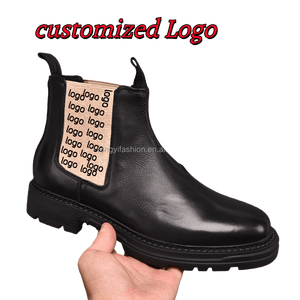 Haut de gamme qualité hiver hommes luxe Designer Premium cuir véritable veau Vintage cheville <span class=keywords><strong>Martin</strong></span> bottes maître chaussures pour homme - Product Image 1