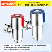 Vanne d'angle inox 304 1/2 pouce arrêt eau chaude froide robinet pivotant 360 degrés lave linge chauffe eau vanne d'angle