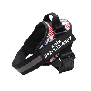 Dropshipping rompi harnes hewan peliharaan, nilon tanpa tarik anjing tugas berat reflektif bernapas LOGO kustom dapat disesuaikan dengan tambalan ID - Product Image 3