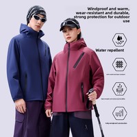 Veste de randonnée coupe-vent avec logo d'entreprise personnalisé, capuche, imperméable, doublure en maille, légère, softshell, veste d'hiver pour hommes, uniforme