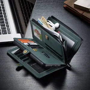 Luxus-Hülle PU-Leder-Kartentaschenetui abnehmbare magnetische Telefonhülle für iPhone 13 Pro Max abnehmbare Flip-Lederhülle