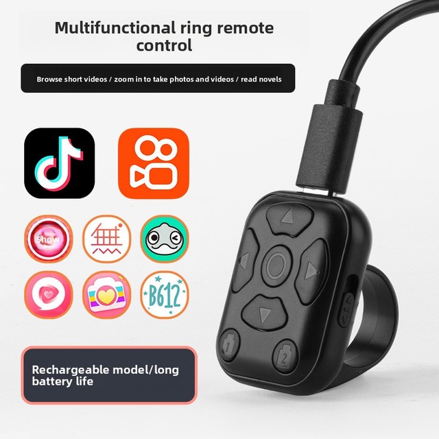 Mobile Phone for Ring Remote Control 8 Buttons 15m Range Push-button Type for Connection 120mAh Battery-Multifunction